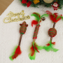 Manufacturer wholesale christmas rope cat toy with wooden polygonum