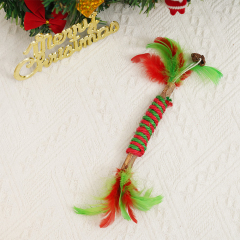 Manufacturer wholesale christmas rope cat toy with wooden polygonum