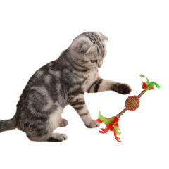 Manufacturer wholesale christmas rope cat toy with wooden polygonum