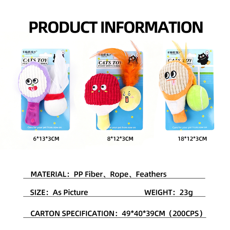 Wholesale Custom Logo Plush Ball Catnip Cat Toys Feather