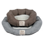 Manufacturer wholesale linen soft plush material dog bed grey coffee