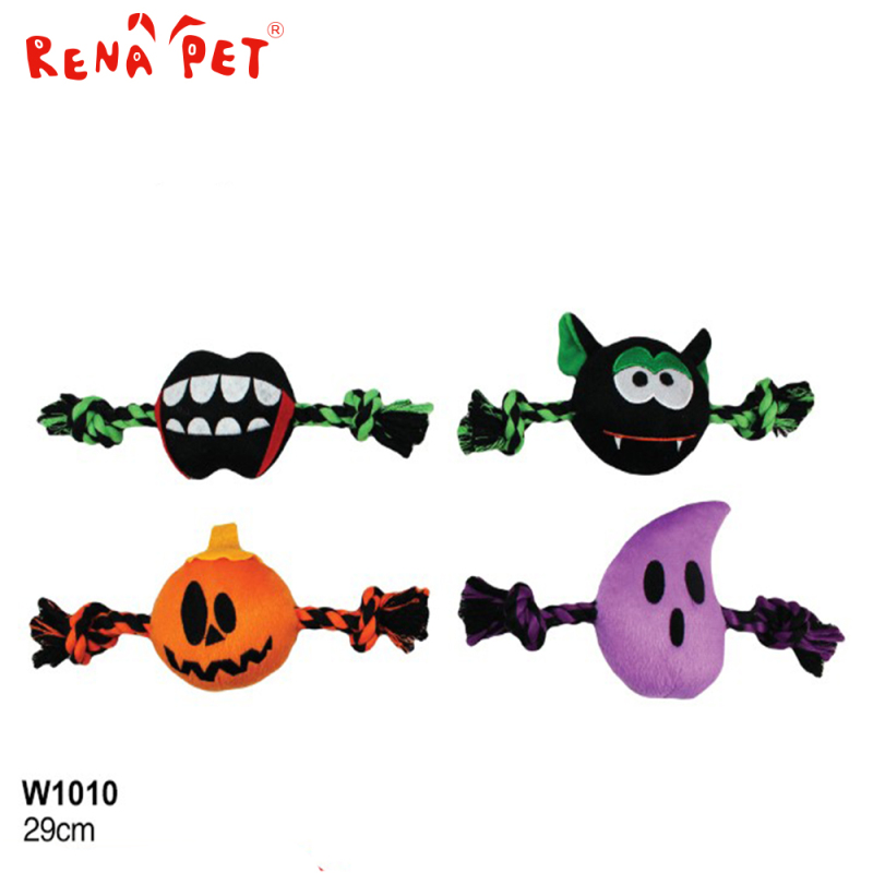 Manufacturer wholesale squeaky rope plush pet dog helloween toy OEM