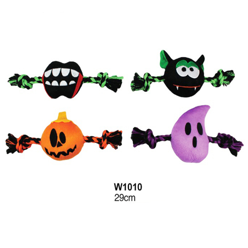 Manufacturer wholesale squeaky rope plush pet dog helloween toy OEM