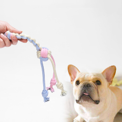 Manufacturer wholesale many design chew dog rope toys macaron color
