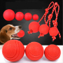 Manufacturer wholesale S M L pattern red dog ball with rope