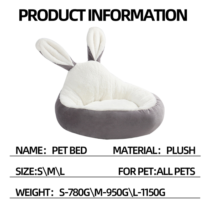 Wholesale Cute Design Short Plush Dog Cat Bed With Ear