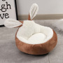 Wholesale Cute Design Short Plush Dog Cat Bed With Ear