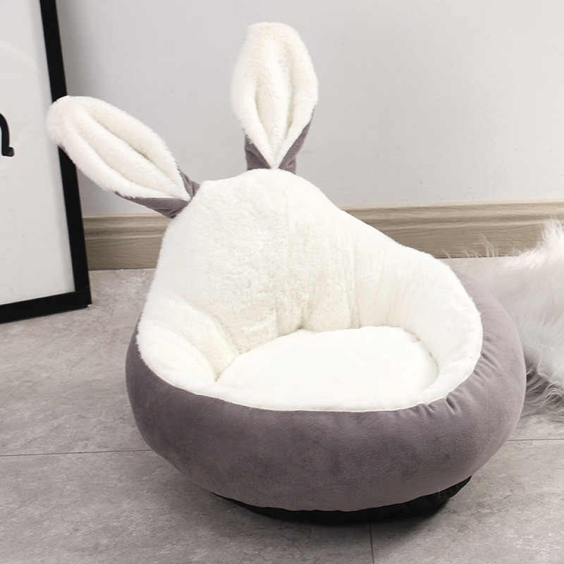 Wholesale Cute Design Short Plush Dog Cat Bed With Ear
