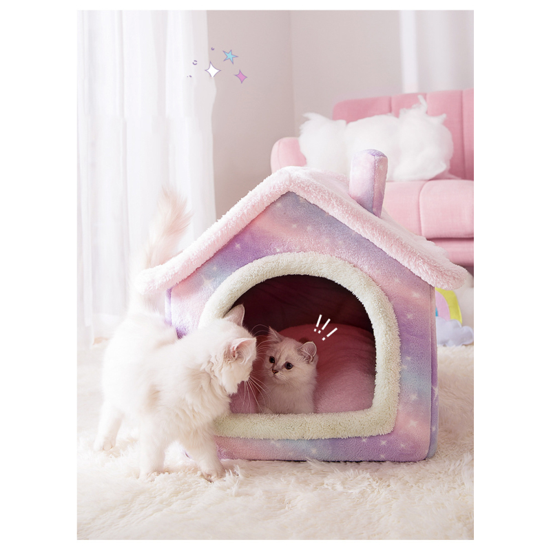 Manufacturer wholesale warm short plush small dog cat cave house