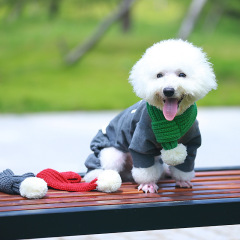 Manufacturer wholesale custom logo design red green grey warm soft pet scarves dog scarf