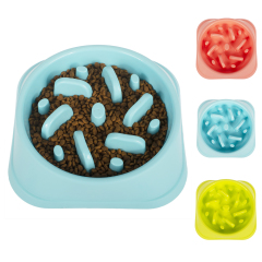 wholesale manufacturer slow eating feeder plastic travel outdoor indoor dog pet bowl