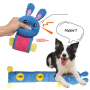 Manufacturer wholesale cute rabbit design bite resistant chew dog plush feeder toy