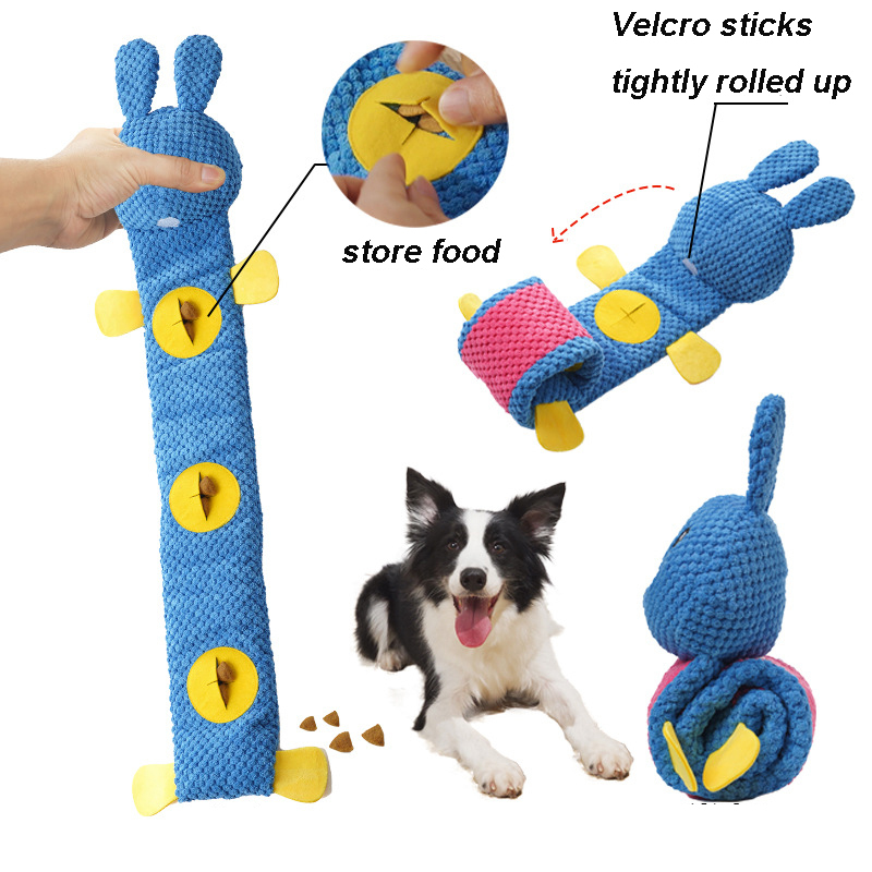 Manufacturer wholesale cute rabbit design bite resistant chew dog plush feeder toy