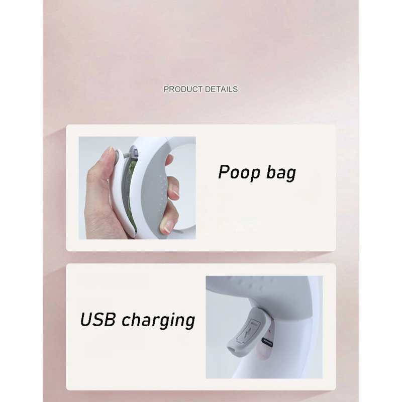 Manufacturer wholesale round led retractable dog leash with biodegradable poop bag