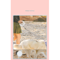 Manufacturer wholesale round led retractable dog leash with biodegradable poop bag