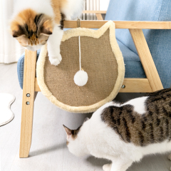 Manufacturer wholesale rectangle fish shape sisal cat scratcher board with viscose hook
