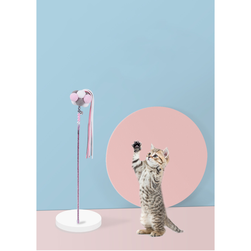 Manufacturer wholesale short plush stick cat teaser toy