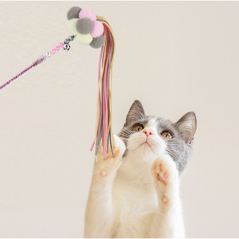 Manufacturer wholesale short plush stick cat teaser toy