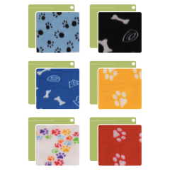Manufacturer wholesale multi-colors paw print pet soft dog blanket
