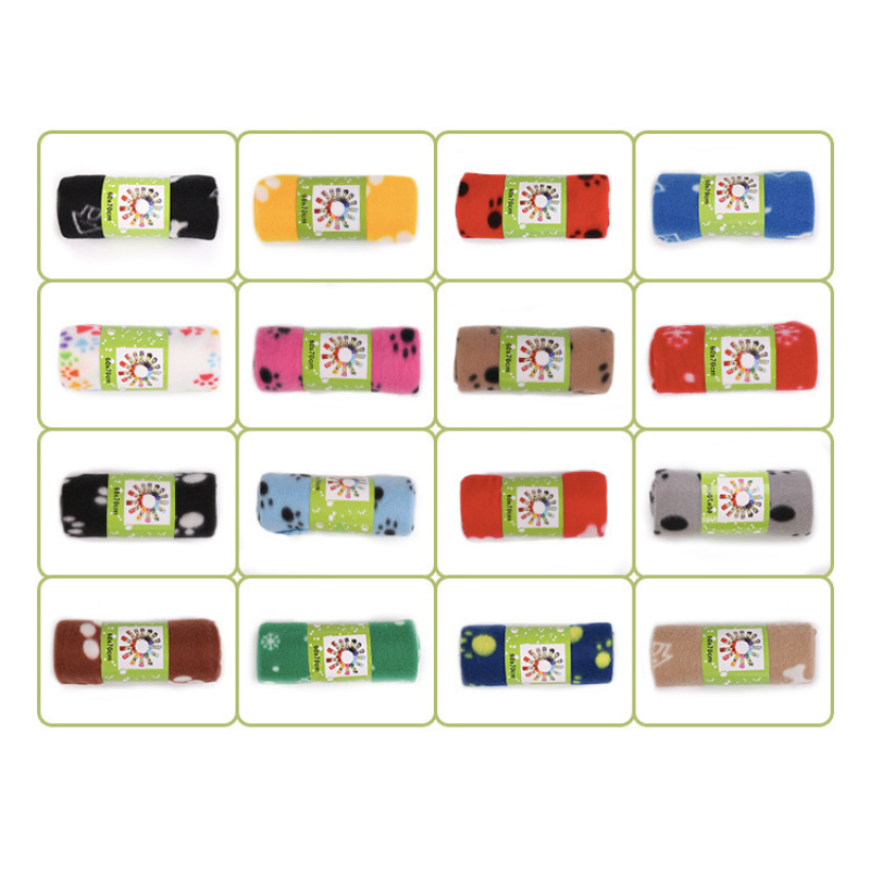 Manufacturer wholesale multi-colors paw print pet soft dog blanket