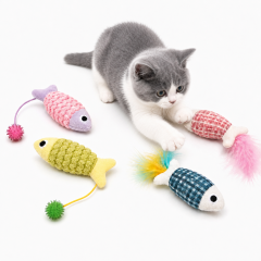 Wholesale Short Plush Feather Catnip Cat Toys