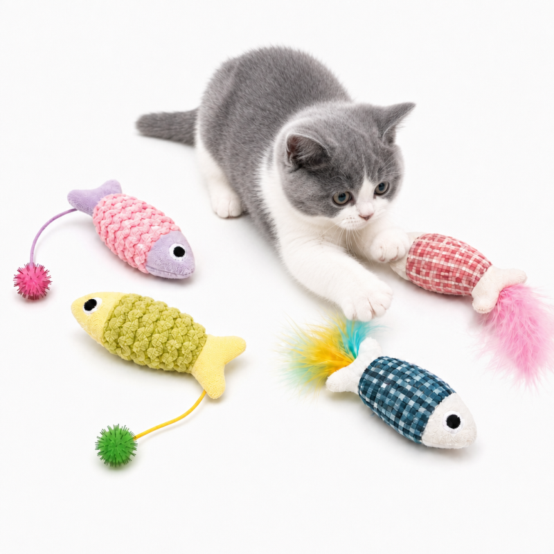 Wholesale Short Plush Feather Catnip Cat Toys