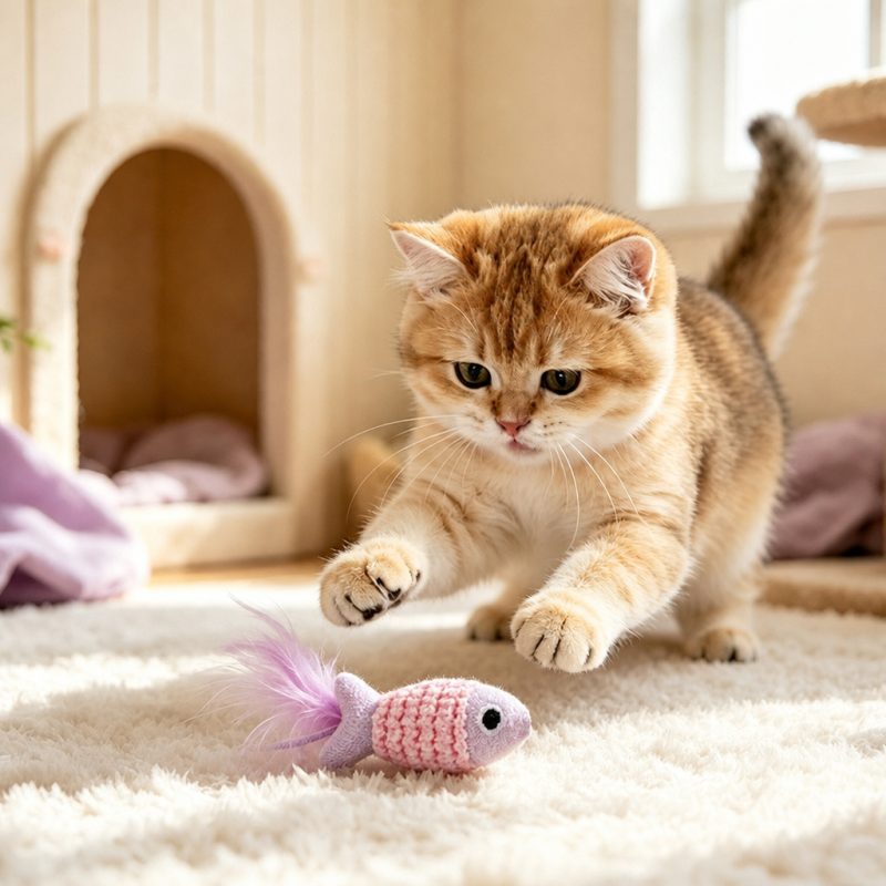 Wholesale Short Plush Feather Catnip Cat Toys
