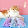 Manufacturer wholesale cat teasing stick elastic plush ball cat plush toy ball