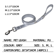Wholesale Custom Logo PU Leather Dog Collar and Leash Set Luxury