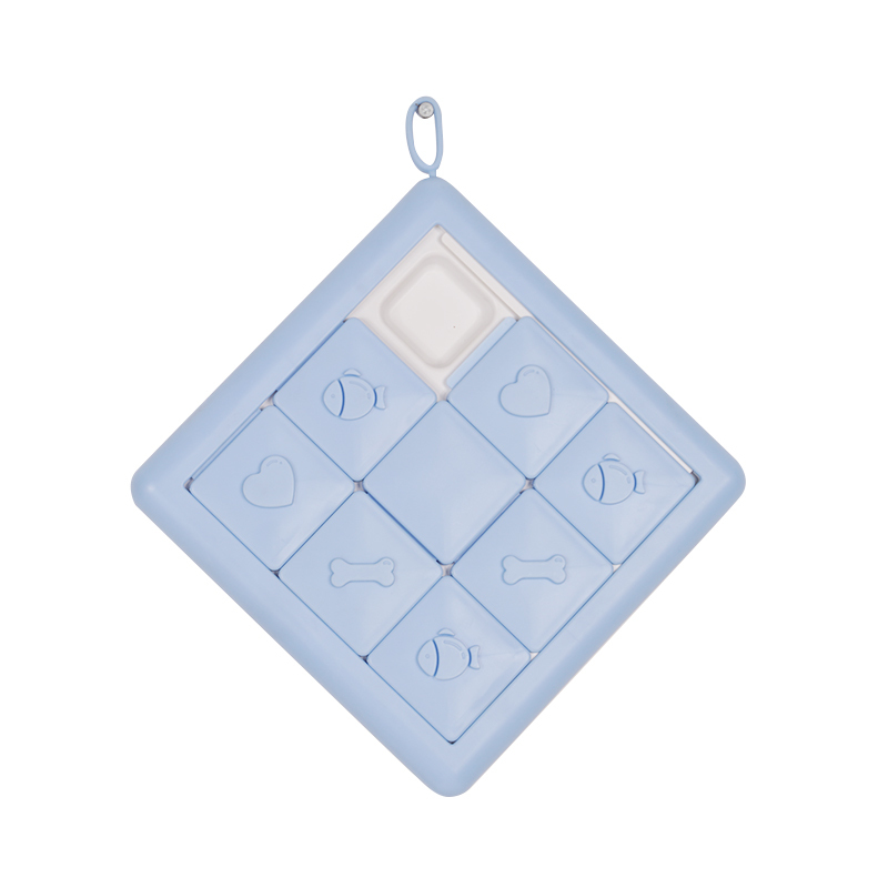 Manufacturer wholesale blue smart dog feeder toy square checkerboard shape