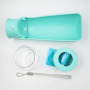 Manufacturer wholesale pink blue white portable foldable dog water bottle with poop bag