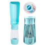 Manufacturer wholesale pink blue white portable foldable dog water bottle with poop bag