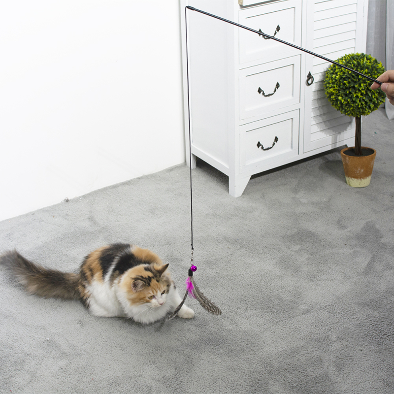 Wholesale manufacturer cheap interactive cat feather teaser toys