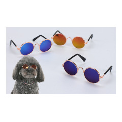 Manufacturer wholesale cool multi-colors dazzle metal fashion pet dog cat sunglasses