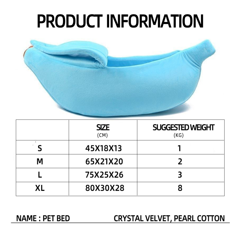 Wholesale Manufacturer Custom Logo Anti Slip Sponge Banana Design Small Dog Cat Cave Bed