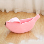 Wholesale Manufacturer Custom Logo Anti Slip Sponge Banana Design Small Dog Cat Cave Bed