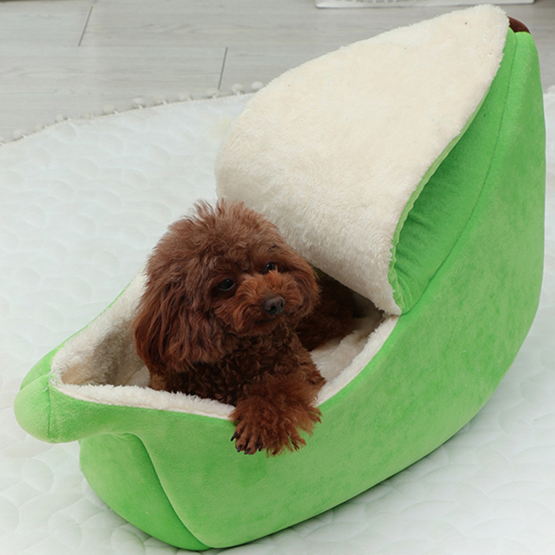 Wholesale Manufacturer Custom Logo Anti Slip Sponge Banana Design Small Dog Cat Cave Bed