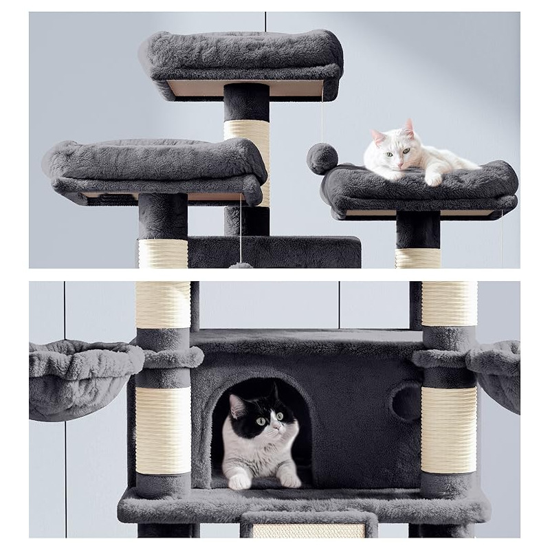 Manufacturer Wholesale Pet Product Wooden Sisal Scratcher Large Cat Tree Tower