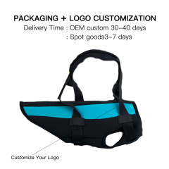 Manufacturer wholesale custom logo swimming dog life jacket with hand strap