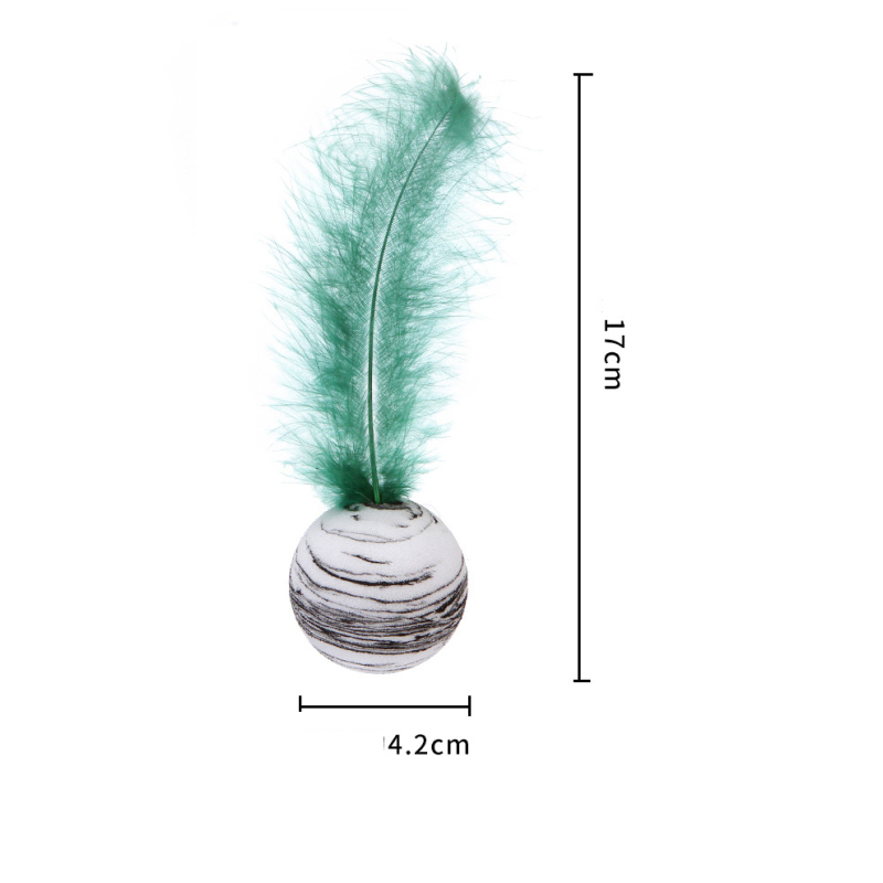 Manufacturer wholesale pink blue black feather cat ball toy