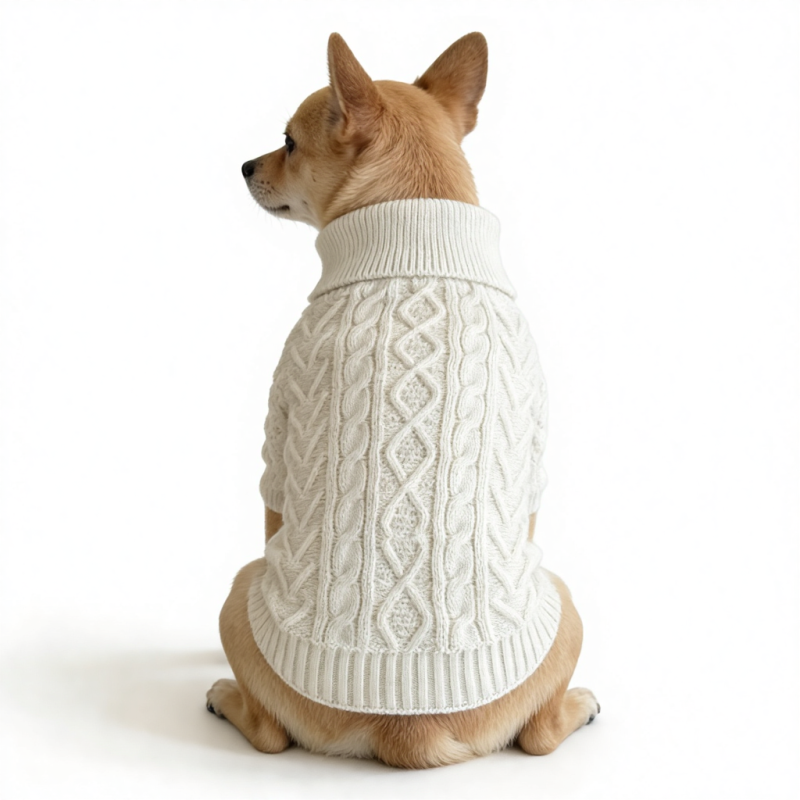 Wholesale White Warm Dog Knit Sweater
