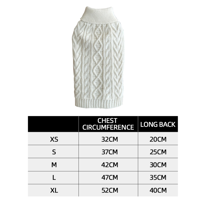 Wholesale White Warm Dog Knit Sweater