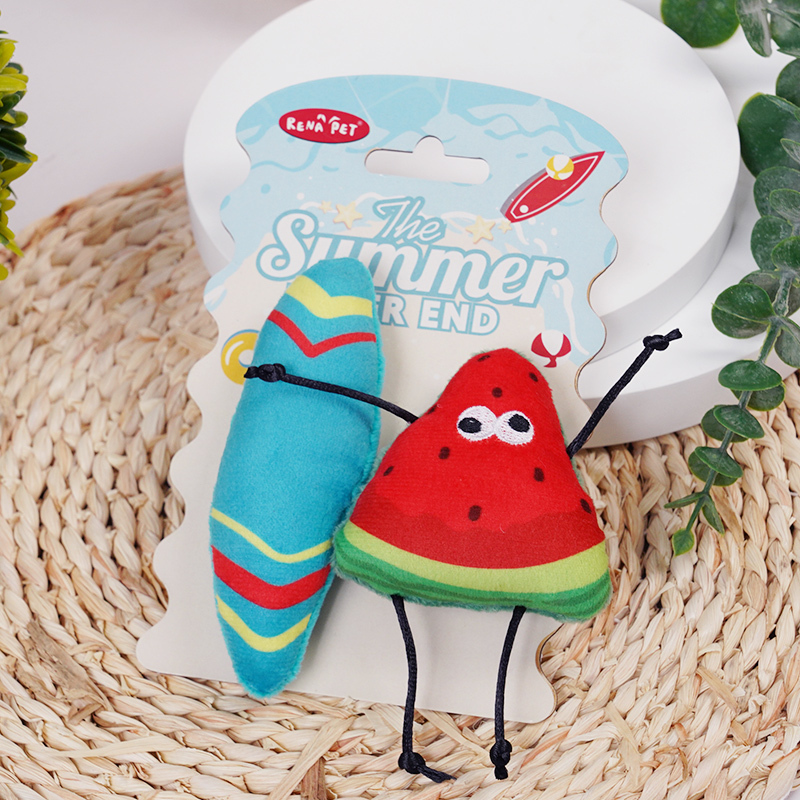 Manufacturer wholesale custom summer series interactive cat plush toy set