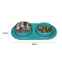 Manufacturer wholesale detachable slow feeder dog two bowls green blue orange yellow