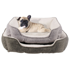 Manufacturer wholesale OEM custom logo linen soft plush warm bed accessories for dog