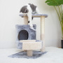 Manufacturer wholesale grey pink sisal short plush cat scratcher house