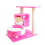 Manufacturer wholesale grey pink sisal short plush cat scratcher house