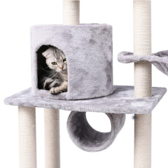 Manufacturer wholesale sisal short plush cat scratcher tree
