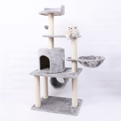 Manufacturer wholesale sisal short plush cat scratcher tree