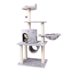 Manufacturer wholesale sisal short plush cat scratcher tree